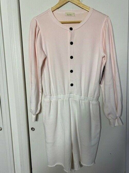 nicole miller pink white new french terry msrp