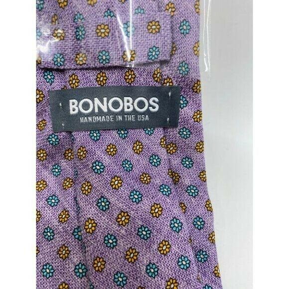 New! BONOBOS Purple Teal Yellow Premium Neck Tie