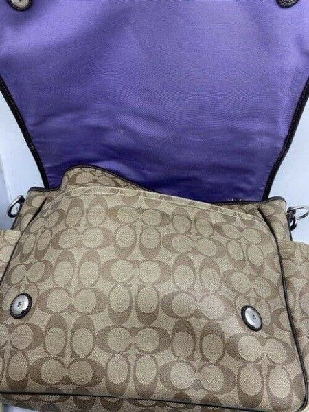 coach tote msrp tan brown coated canvas messenger bag