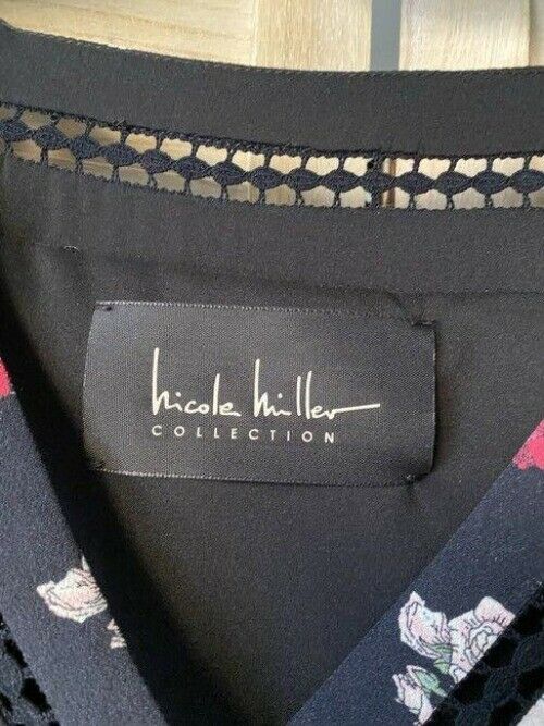 Nicole Miller Black Green White New Floral Mini Msrp Short Casual Dress