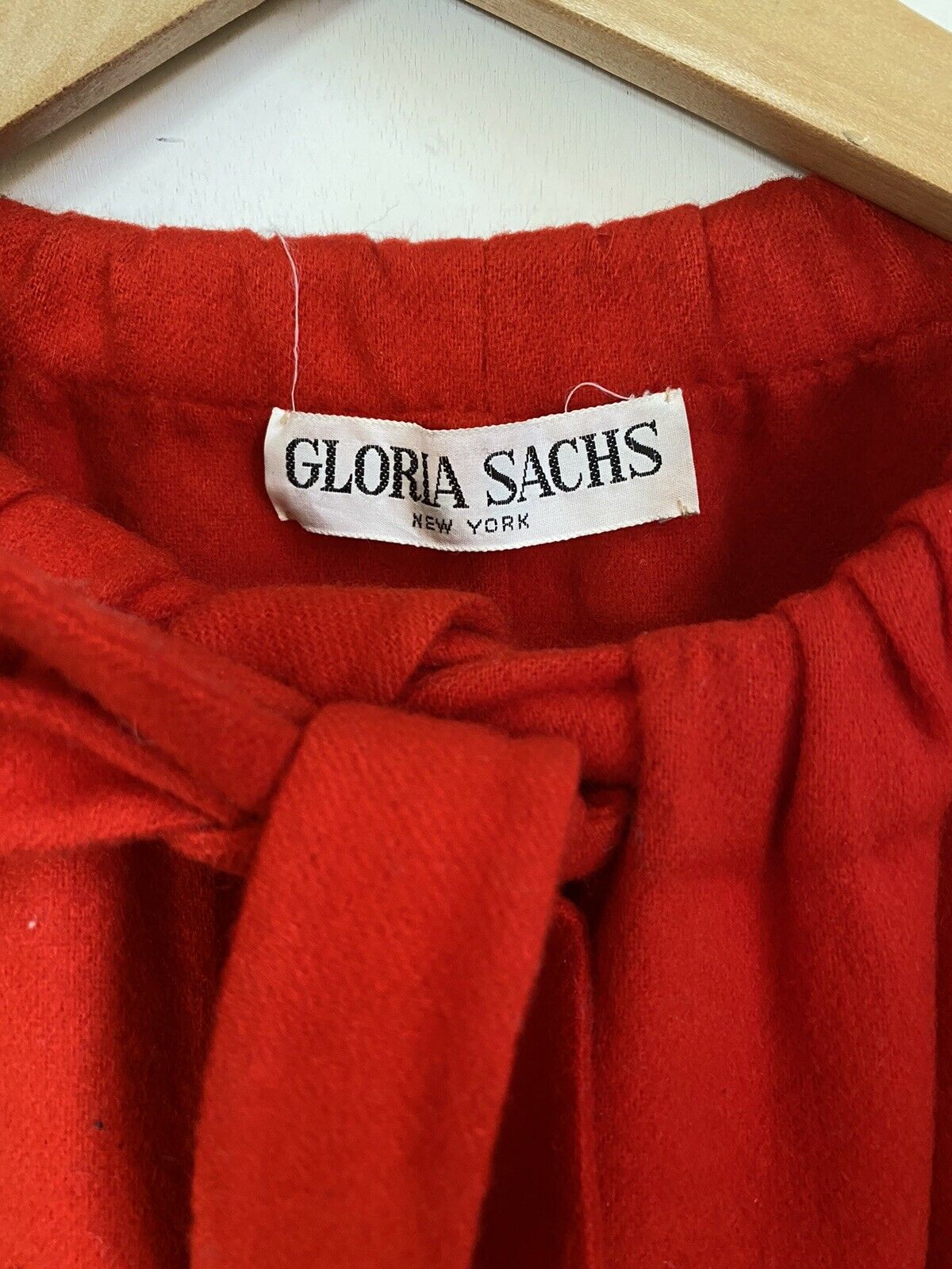 GLORIA SACHS New york Red Long  Coat Small