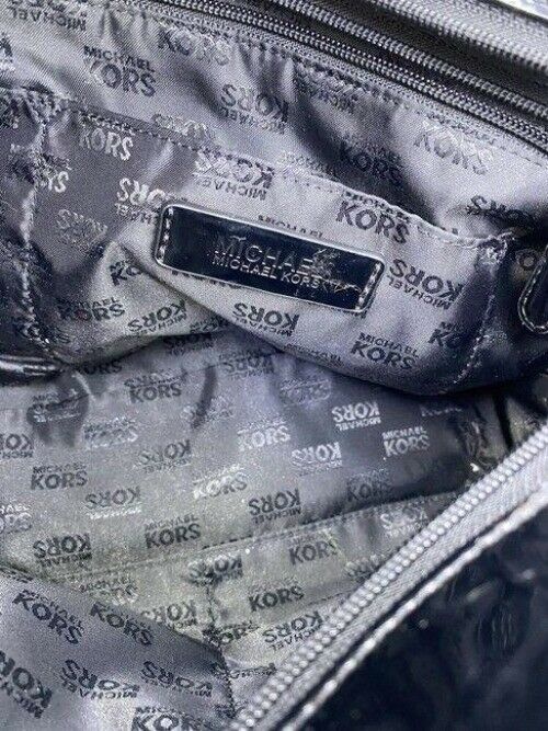 michael kors bag black patent leather tote