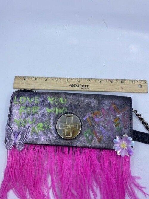 kate spade w hand customized by me w applique street black pink hobo bag