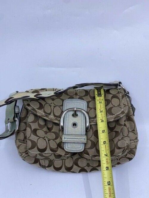 coach mini bag tan fabric tote