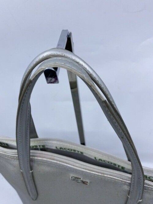 Lacoste Rare Alligator White Canvas Shoulder Bag