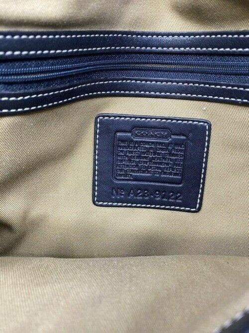coach fabric canvas medium tan black canvas leather cross body bag