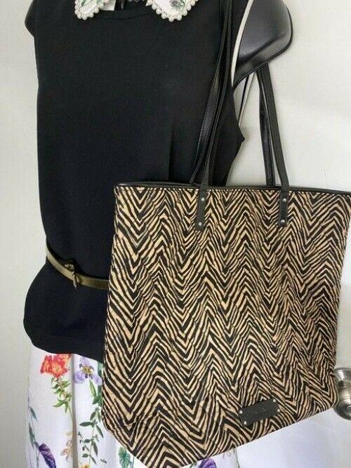 vera bradley bag large quilted black beige fabric tote
