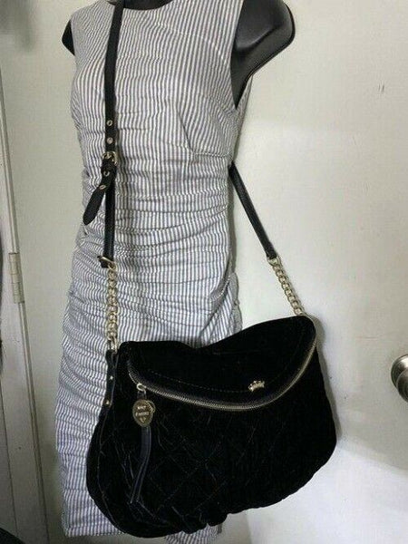 Juicy Couture Large Flap Msrp Black Velvet Cross Body Bag