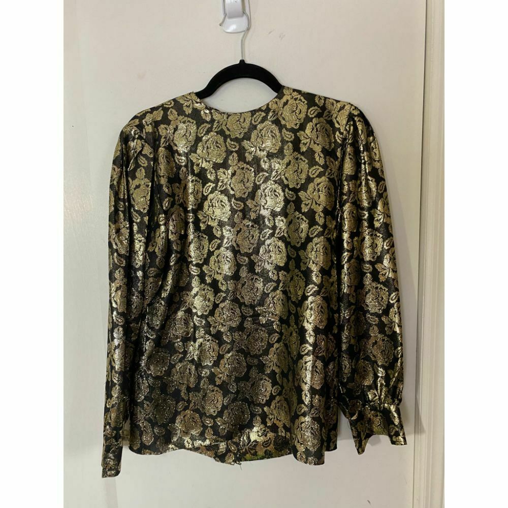 GLORIA SACHS Vintage Gold Rose Top Size 4