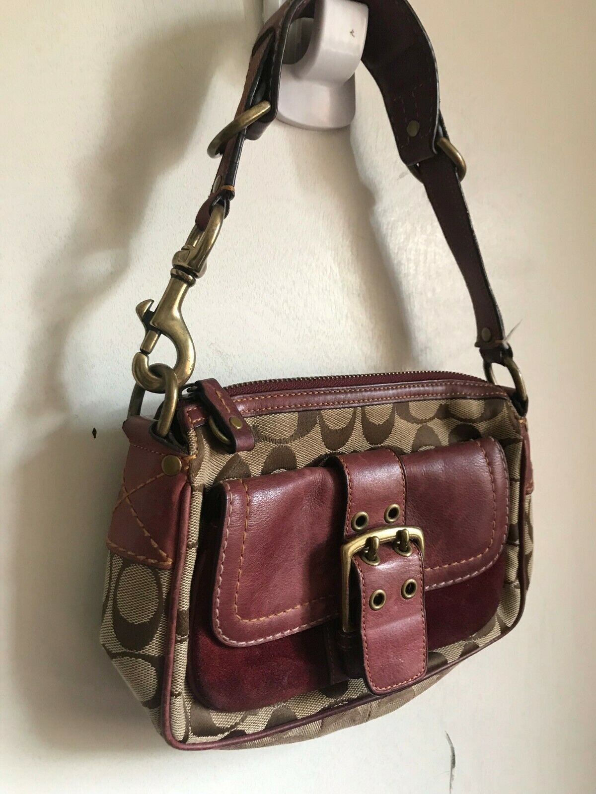 Coach Brown Interwoven Jacquard Bag