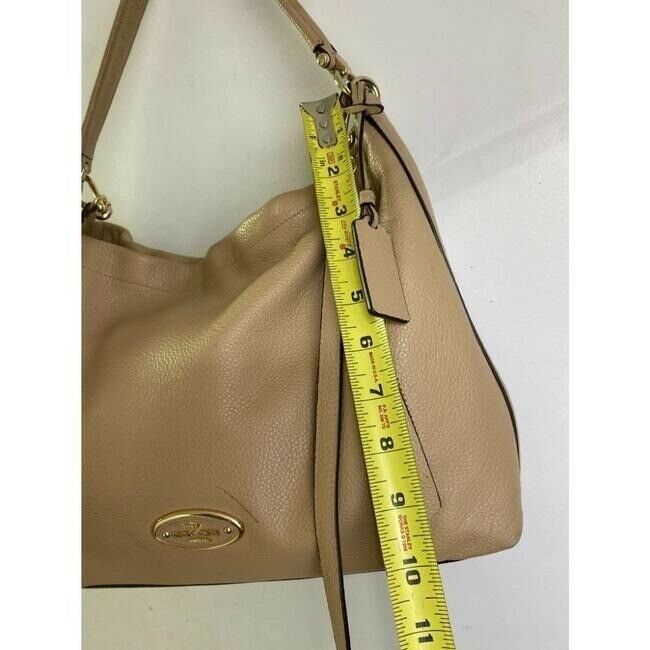 coach medium w adjustable strap tan leather cross body bag