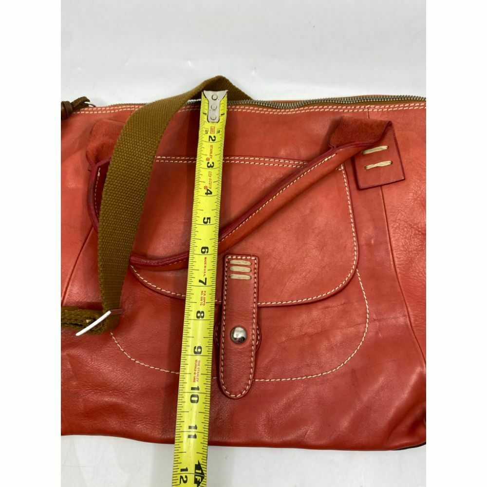 Sofia C. Orange Leather Shoulder Crossbody Bag