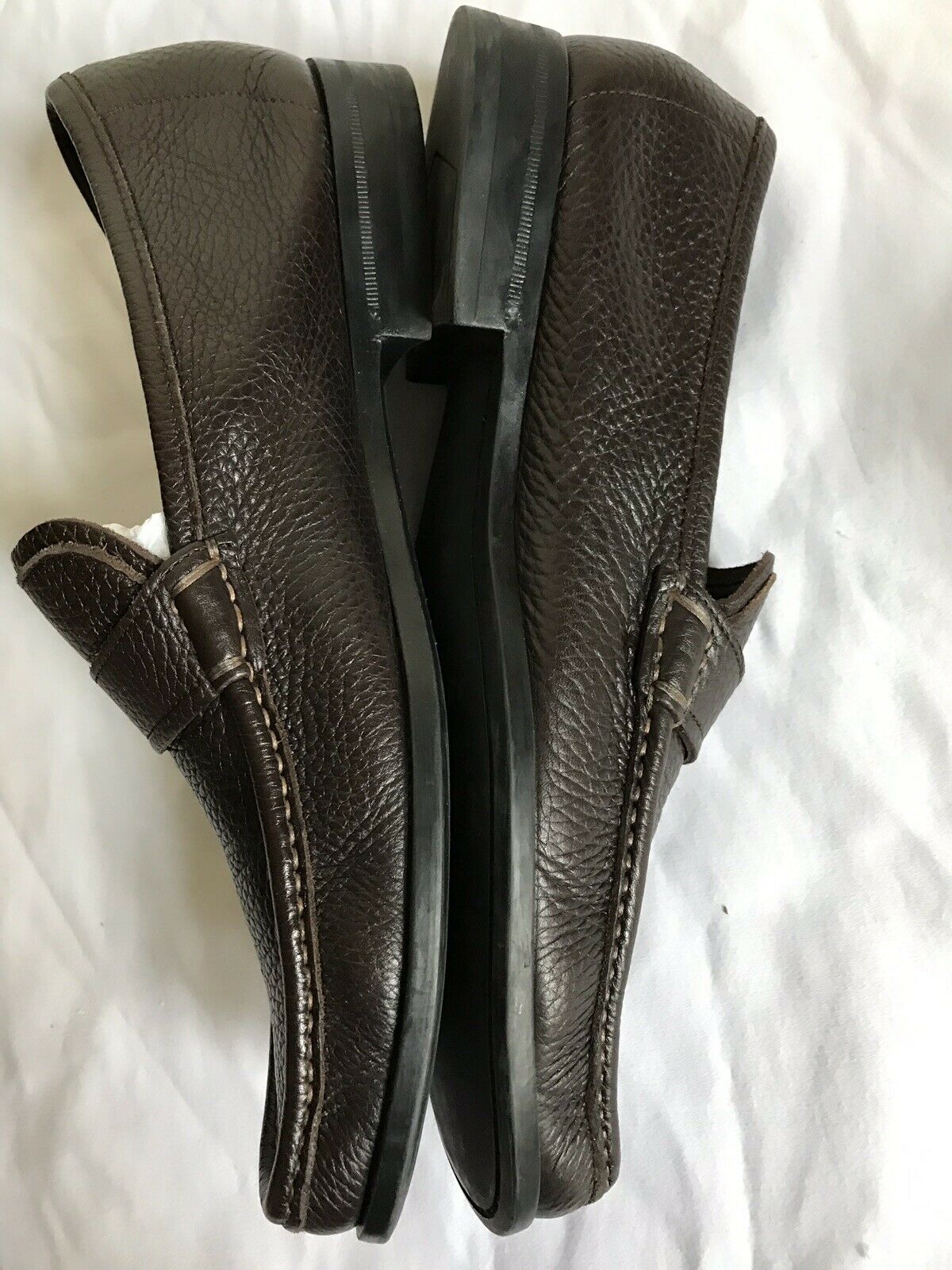 Salvatore Ferragamo Brown Pebbled Leather Size 7