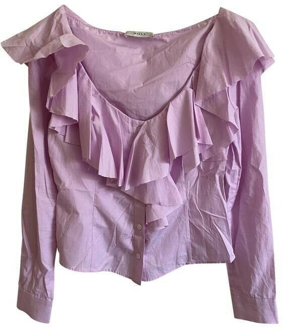 milly pink new women s bell sleeve woven msrp blouse