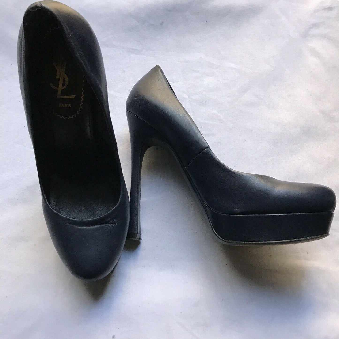 YSL Yves Saint Laurent Classic Navy leather High heels 6.5