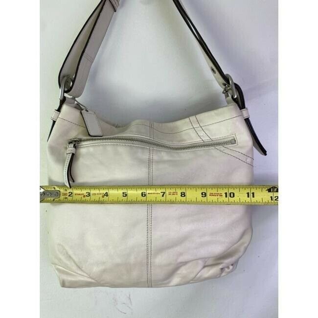 Coach Large White Leather Hobo Bag