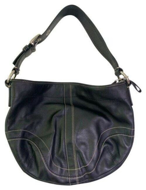 Coach Large Black Leather Hobo Bag