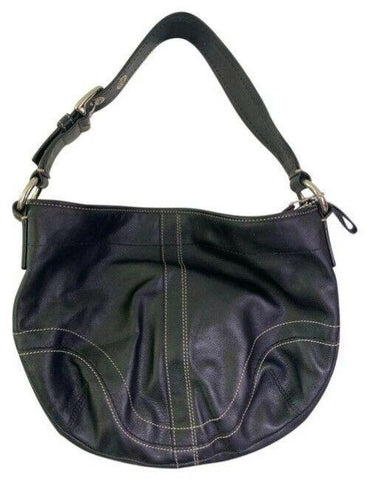 Coach Large Black Leather Hobo Bag