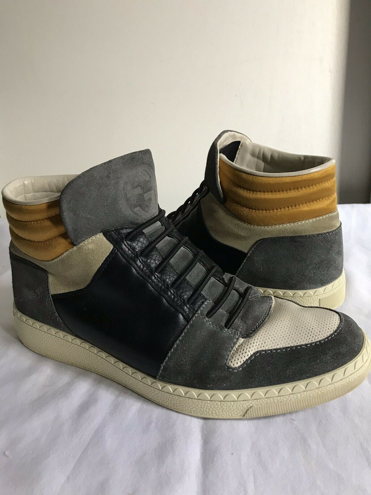 GUCCI Multi Color Suede High Cut Sneakers Size 9
