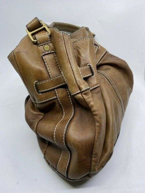 burberry vintage classic brown leather hobo bag
