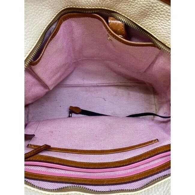 dooney and bourke bag white brown leather tote