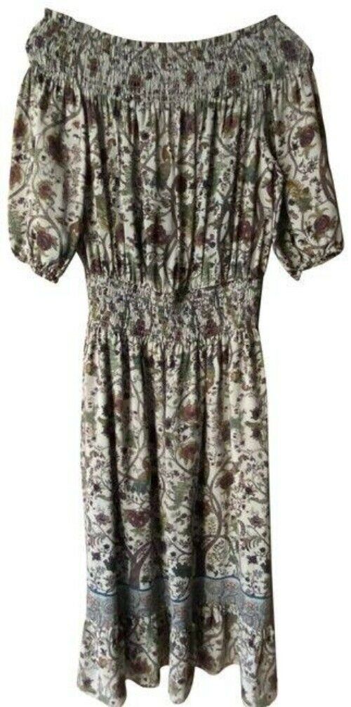 Nicole Miller Multicolor New Floral Smocking Msrp Mid Length Short Casual Dress