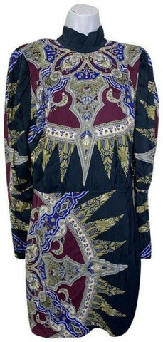 nicole miller multicolor new paisley msrp mid length formal dress