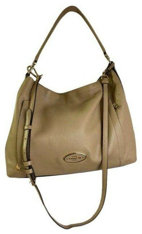 coach medium w adjustable strap tan leather cross body bag