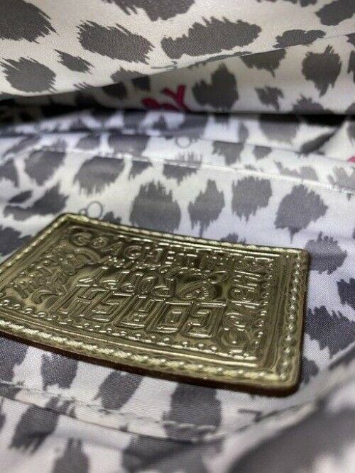 coach small gold leather cross body bag