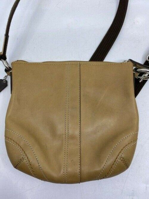 coach small tan leather cross body bag