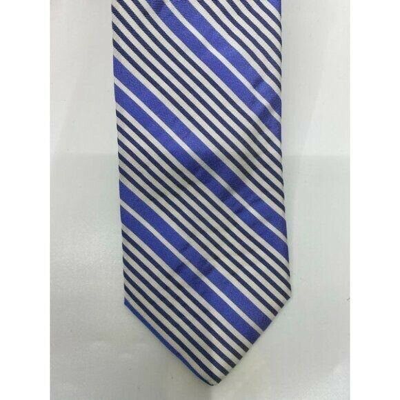 New! BONOBOS Striped Blue White Premium Neck Tie
