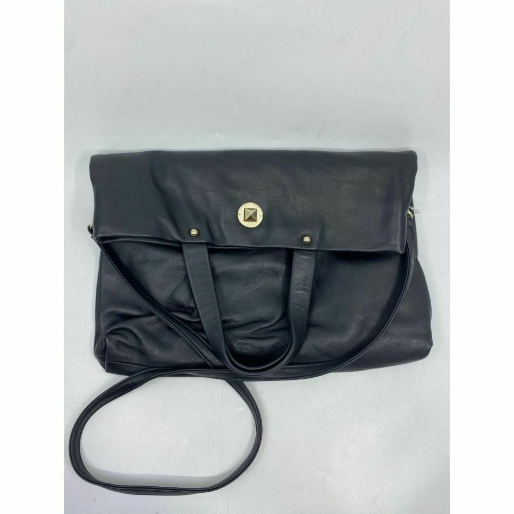 KATE SPADE Black Leather Fold Over Handbag/ Crossbody