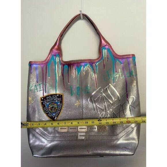 Botkier Leather Handbag Customized W Graffiti