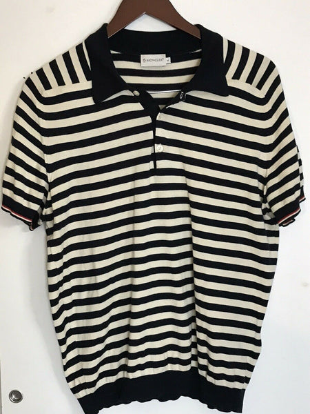 MONCLER Men’s Striped Polo Shirt sz L