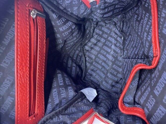 Steve Madden Mini Red Faux Leather Backpack