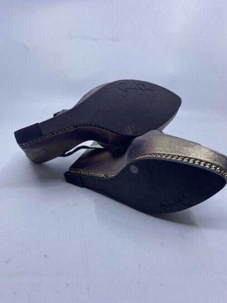 Jessica Simpson Gold Silver Valentine Slip On Designer Heels Pumps Size Us