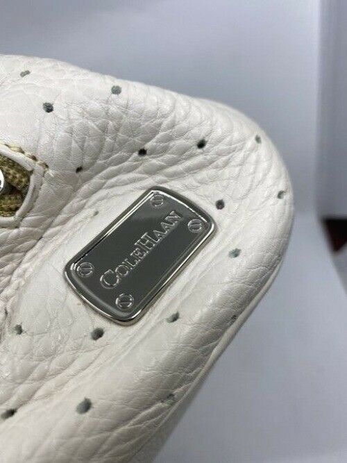 Cole Haan Courtney Vintage Roll Collection Beige Canvas Shoulder Bag