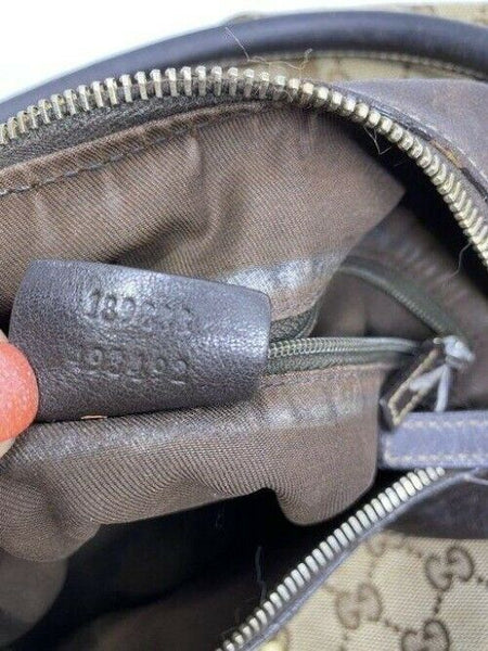 Gucci tote all over logo beige brown jacquard fabric hobo bag