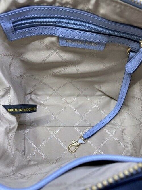 Michael Michael Kors Small Sullivan Convertible Top Zip Tote Blue Leather Cross