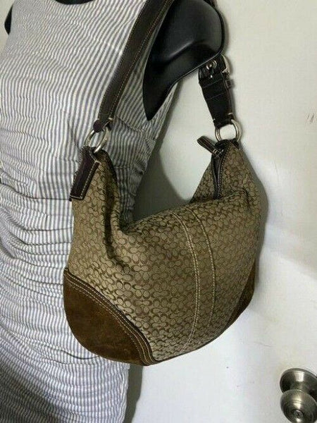Coach Medium Tote Msrp Brown Beige Jacquard Fabric Shoulder Bag