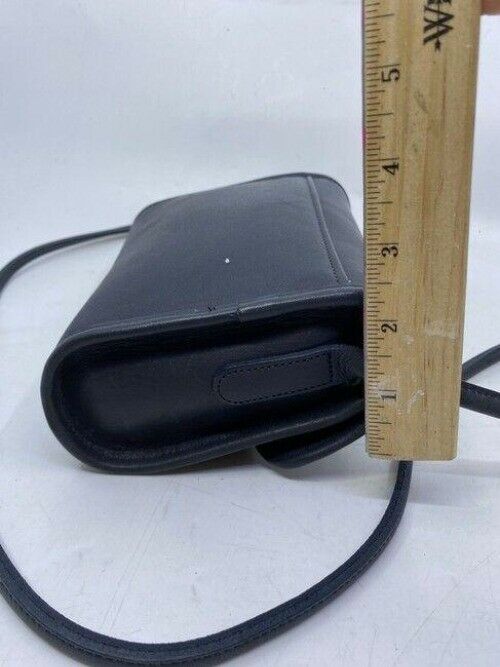 coach vintage flap navy leather cross body bag