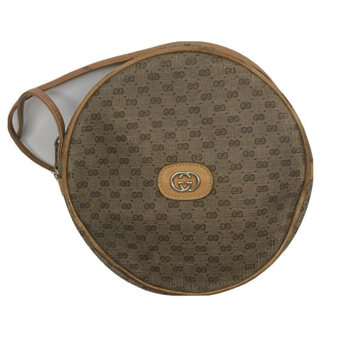 GUCCI Vintage Brown Shoulder Bag All Over Signature