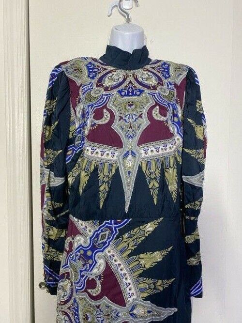 nicole miller multicolor new paisley msrp mid length formal dress
