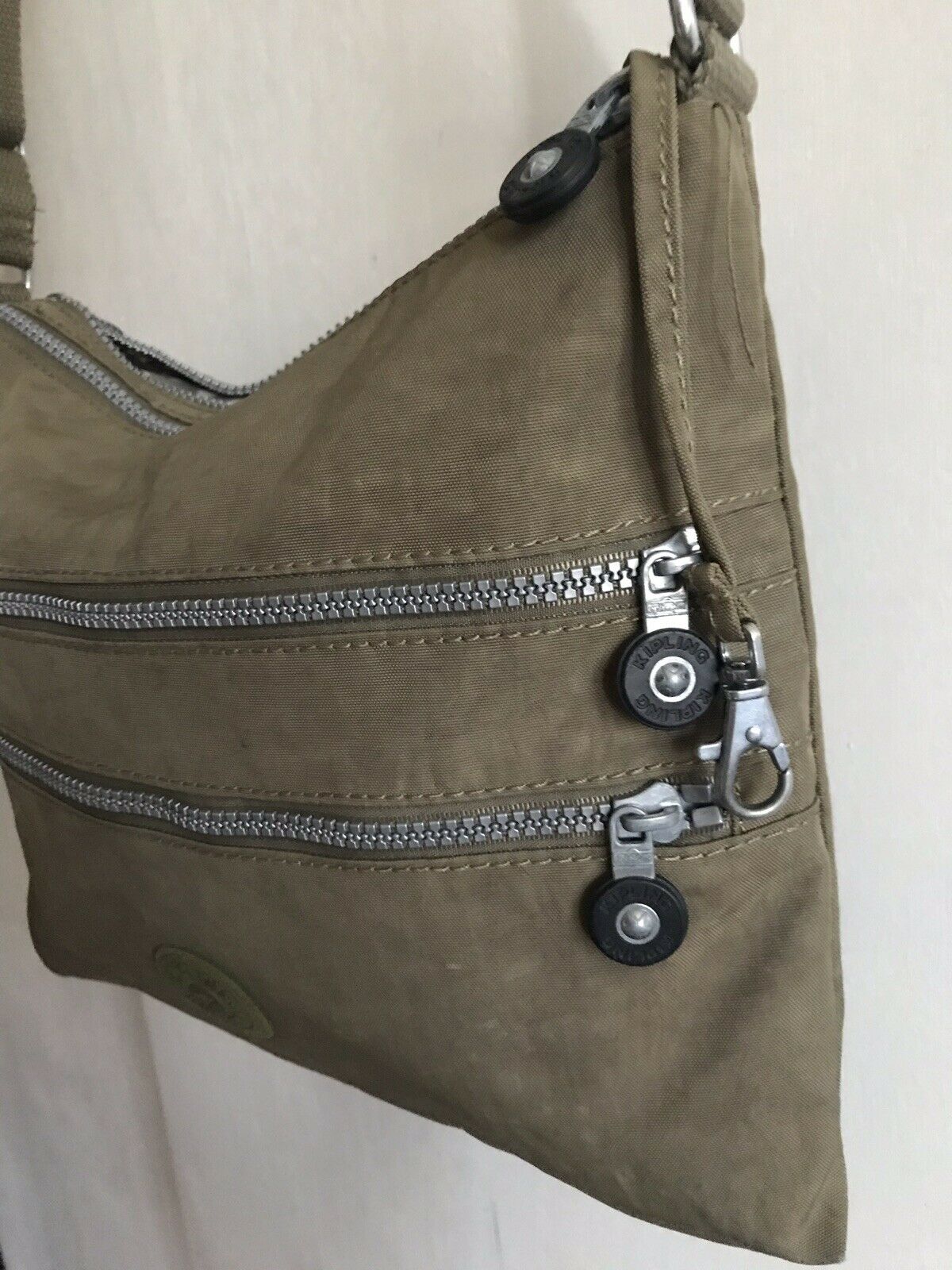 KIPLING Medium Khaki Nylon Crossbody Bag