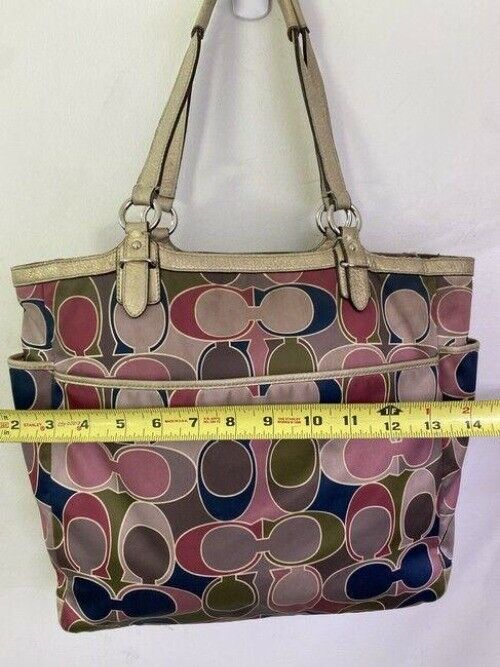 coach bag large multicolor fabric tote