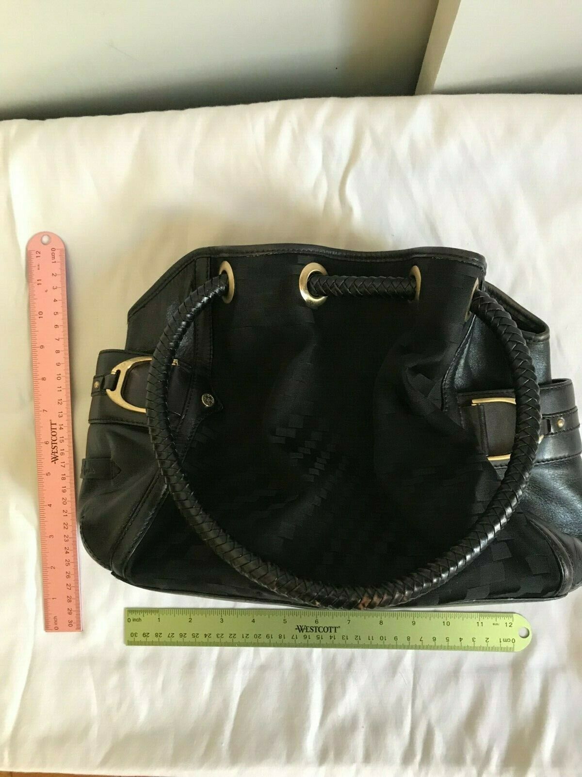 Cole Haan Denney Black Fabric/Leather Shoulder Bag