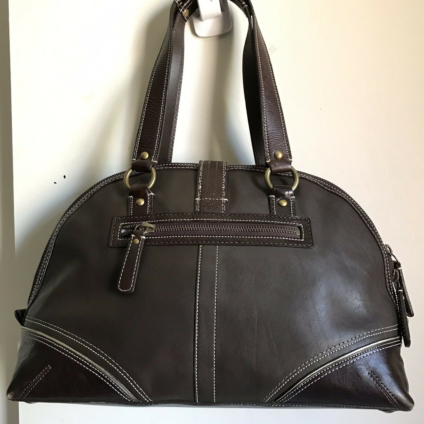 NWT! COACH  Large Brown Leather Shoulder Bag