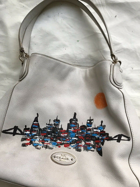 COACH Edie handbag W/ Hand Painted NYC Skyline
