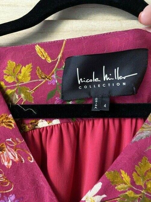 Nicole Miller Pink White New Floral Mini Msrp Short Casual Dress