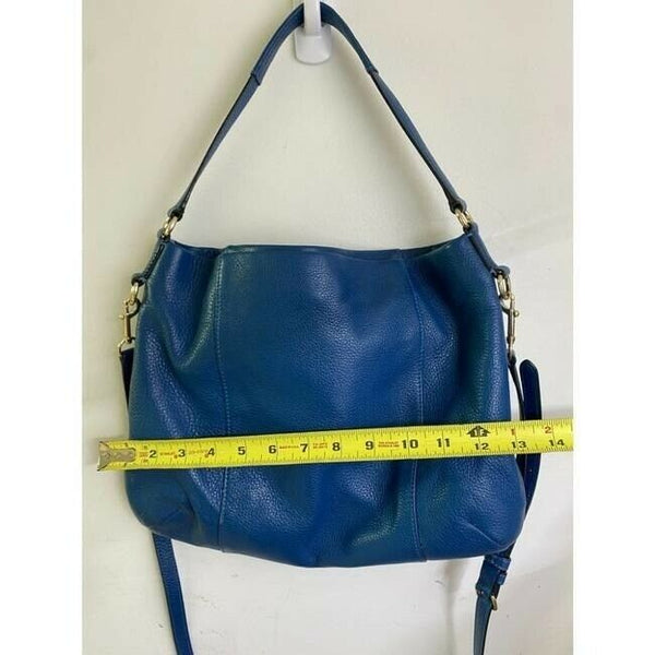 Coach Medium W Adjustable Strap Blue Leather Cross Body Bag